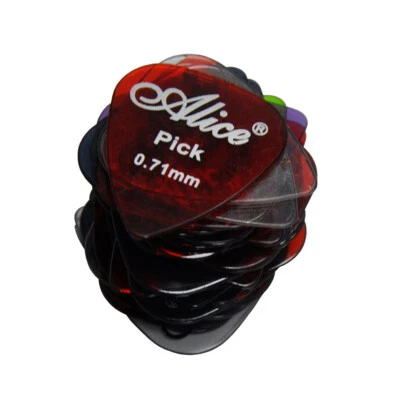 Lots of 100pcs Alice 0.71mm Medium Guitar Picks Plectrums Clear Polyester AP-H - Image 1 of 4