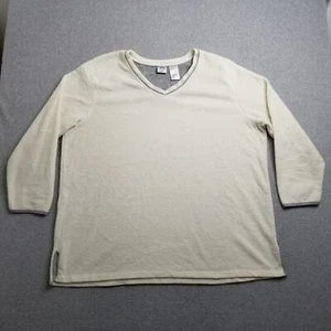 Just My Size Fleece Sweater Womens 3XL Ivory Pullover Sweatshirt Long Sleeve - Picture 1 of 11