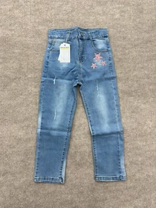 Kidscool Space Blue Denim Straight Leg Jeans Girls Size 4-5 - Picture 1 of 6