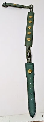 Betsey Johnson Women Green Braided Brass Studded Leather Belt Size M - Image 1 of 4