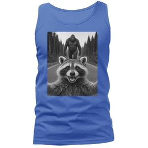Selfie de mapache asustado con camiseta sin mangas humorística Sasquatch Bigfoot - Imagen 1 de 8