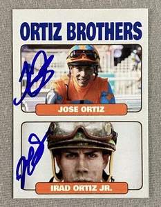 IRAD ORTIZ JR. & JOSE ORTIZ DUAL AUTOGRAPH HORSE JOCKEY TRADING CARD #1 - Picture 1 of 2