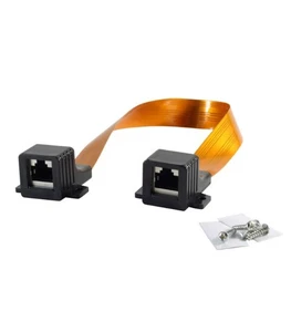 Flachband Netzwerkkabel Fensterdurchführung mit RJ45 Buchse transparent 30 cm - Picture 1 of 1