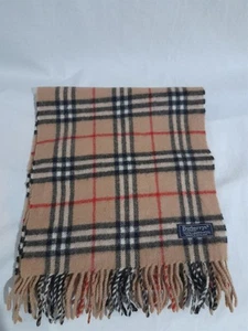 Vintage Burberry Beige Nova Check Wool Scarf 136cm X 30cm - Bild 1 von 6