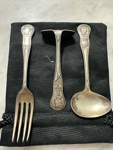 Cuchillo cuchara tenedor cubiertos plata coronación reina Isabel II de colección 1953 GB - Imagen 1 de 15