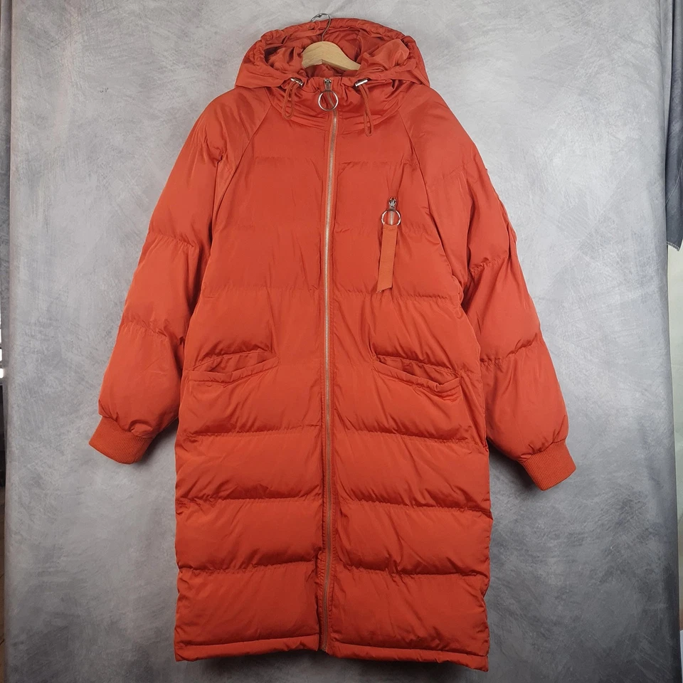 Free People Puffer Coat Womens XS Hooded Long Raglan Quilted Jacket - Image 1 of 4