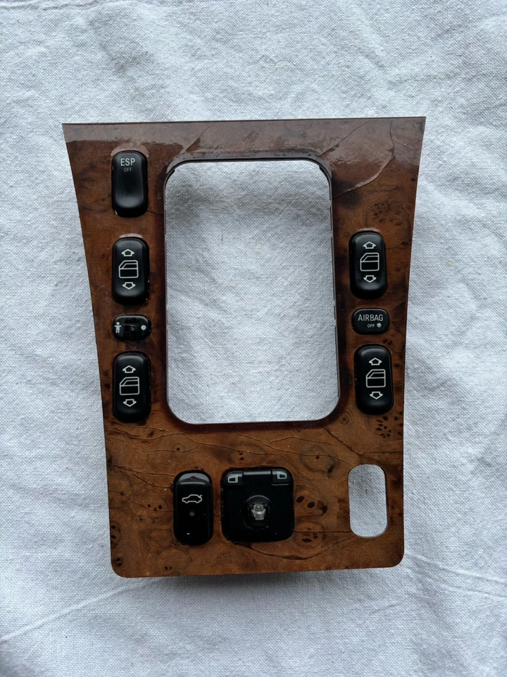 Cubierta de interruptor de bisel de ajuste de palanca de cambios Mercedes Benz W210 E430 1996-2002 OEM MADERA Foto 1 de 4