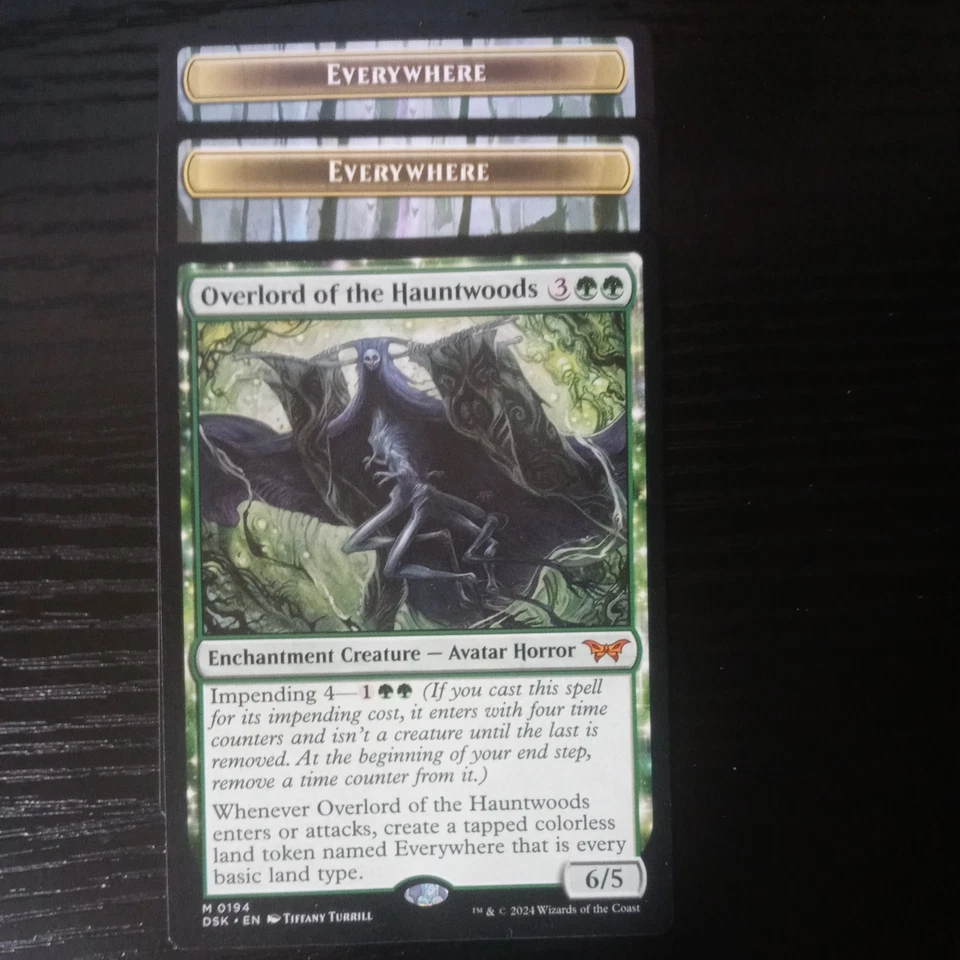 MTG Overlord of the Hauntwoods (194) Duskmourn, MP Plus 2 Everywhere tokens NM - Image 1 of 1