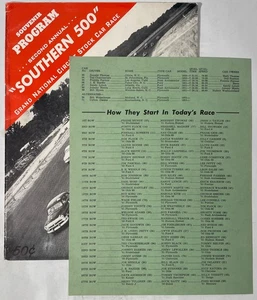 1951 2nd "SOUTHERN 500" Darlington Raceway Program NASCAR W/ LINEUP SHEET (RARE) - Bild 1 von 8