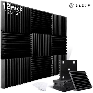 Schallschutz Studio 12er Pack, KTV Schallabsorbierende Schaumstoffplatten Schwamm Pad - Bild 1 von 12