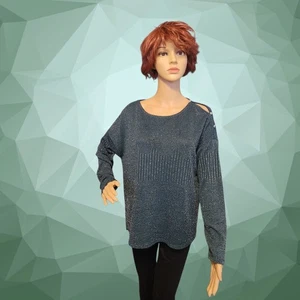 Cable & Gauge 3/4 sleeve green sparkle Holiday top size Medium - Bild 1 von 10