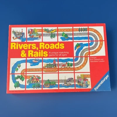 Rivers Roads and Rails Complete W/Tiles Otto Ravensburger Matching Game Kids VTG - Image 1 of 4