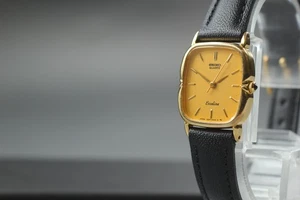 Vintage 1983 N MINT Seiko Exceline 1221-5250 GF Rectangle Qz Womens Watch JAPAN - Picture 1 of 10