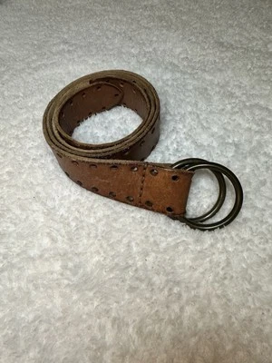 American Eagle Outfitters Belt Women's Size Medium Punched Brown Leather Boho - Image 1 of 4