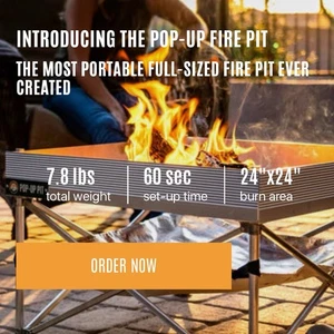 Campfire Defender Fireside Outdoor Portable Pop-Up Fire Pit AND Heat Shield! - Picture 1 of 7