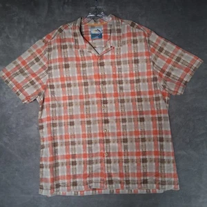 Tommy Bahama uomo taglia XL quadri seta misto cotone manica corta casual Costal - Foto 1 di 10