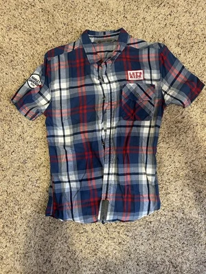 Harley Davidson Mens Button Up Short Sleeve Plaid Shirt - Medium - Embroidered - Image 1 of 4