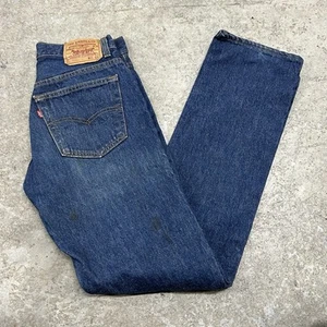 Vintage 80s Levis 501xx Made in USA Dark Blue Denim Jeans 31x36 Button Fly Rare - Picture 1 of 15