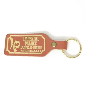 Imperial Palace Las Vegas Nevada Vintage Schlüsselanhänger Keychain Braun Leder Gold - Bild 1 von 8