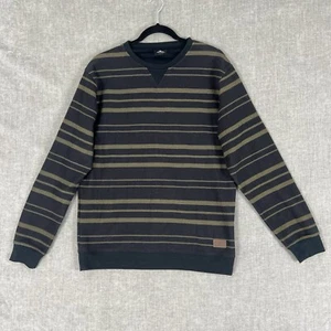 RIP CURL Jumper Mens M Black Brown Striped Casual Surf Pullover Light - Picture 1 of 16