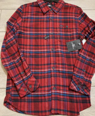 Nueva Camisa O’Neill Niño Talla L (12) Franela a Cuadros Abotonada Roja Mezcla de Algodón Foto 1 de 4