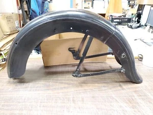 Vtg Black Rear Motorcycle Fender OEM Harley-Davidson Flathead WL WLA Factory Ori - Picture 1 of 16