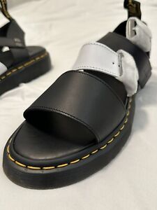 Doc Martens Gladiator Sandals Black White Strap Leather Size 12