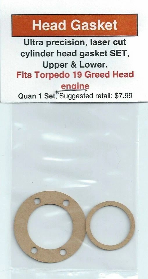 JUEGO DE 2 PIEZAS juntas de culata de repuesto, se adapta a torpedo 19 cabeza verde nuevo en paquete Foto 1 de 1