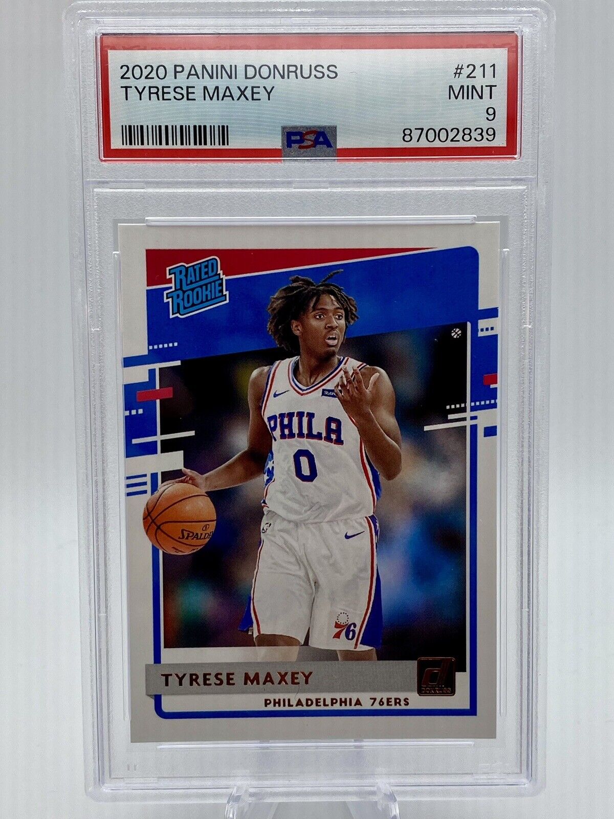 TYRESE MAXEY PSA 9 2020 PANINI DONRUSS #211 RATED ROOKIE CARD RC 76ERS