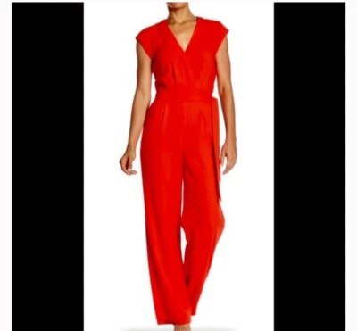 NWT DVF New Purdy Jumpsuit in Candy Red Size 14 - Image 1 of 3