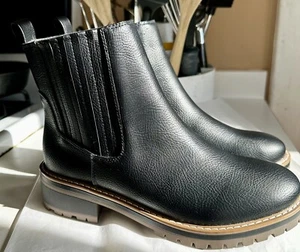 Kenzie Women’s 7.5 Faux Leather Ankle Boots Black New No Box - Picture 1 of 5
