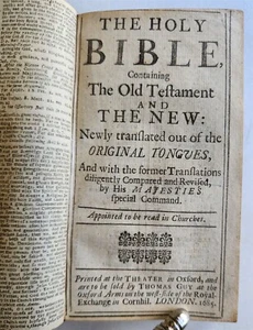 1685 BIBLE ENGLISH antique Old & New Testament w/ Concordance & Psalms - Picture 1 of 10