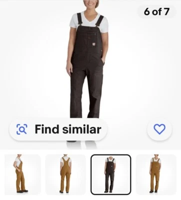 Macacão Carhartt 102438 robusto flexível ajuste solto lona babador tamanho -02xs novo com etiquetas - Imagem 1 de 4