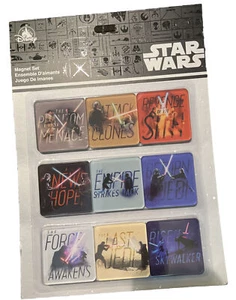 Disney Parks Star Wars MAGNET SET Of 9 Jedi Sith Clones New Hope Force Awakens - Picture 1 of 3