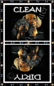 DOG DISHWASHER MAGNET (Dachshunds) - 1 PIECE MAGNET - Clean/Dirty *Ship FREE - Picture 1 of 2