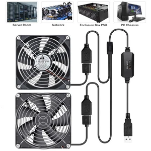 140mm USB Lüfter Doppelt USB Ventilator PC Gehäuselüfter PC Computer Lüfter - Afbeelding 1 van 12