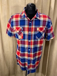 Mens Levis Shirt Multicolor Plaids Size 2XL/L Short Sleeve Cotton/Polyester - Picture 1 of 5