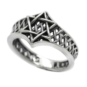 Star of David Ring, King Solomon Ring, Jewish Star, Sterling Silver Men Ring - Picture 1 of 12