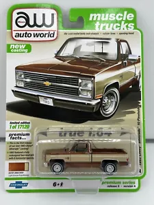 2020 Auto World TAN 1983 Chevy Silverado 10 Fleetside 4x4 Truck Release 3 Ver A - Picture 1 of 2