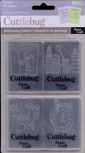 CUTTLEBUG embossing folders ALL LOVE 4pc Clock, High-rises, Bird - Picture 1 of 1