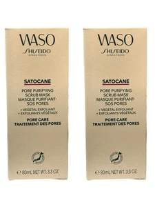 (2-pack) SHISEIDO WASO Satocane Pore Purifying Scrub Mask 3.3oz New In Box - Picture 1 of 4
