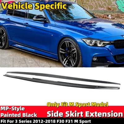 Fit For BMW 3 Series M Sport 2012-2018 F30 F31 Side Skirt Extension Splitter Lip Foto 1 de 4