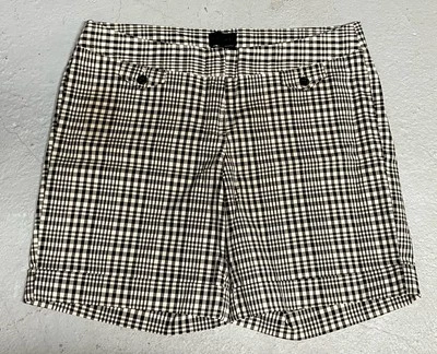 NOVO Shorts Elástico The Limited Drew Fit Marrom Bege Xadrez Algodão 12 - Imagem 1 de 4