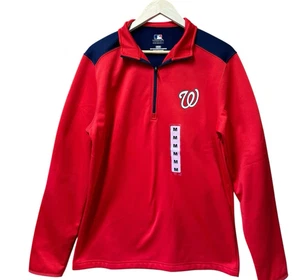 MLB Washington Nationals Pullover Shirt Men's Medium 1/4 Zip Fleece NEW WITH TAG - Picture 1 of 11