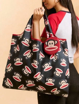New 20” Paul Frank JULIUS Monkey Handbag BLACK Purse RED Tote Travel Bag - Image 1 of 4