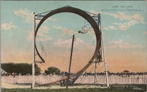 Loop The Inter-State Fair Trenton New Jersey NJ Bicycle Stunt 1910s Postcard - Imagen 1 de 2