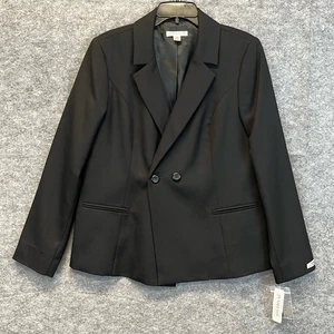 NWT PENDLETON Jacket Women's Size 16 Black Virgin Wool Double Breasted Blazer - Picture 1 of 14
