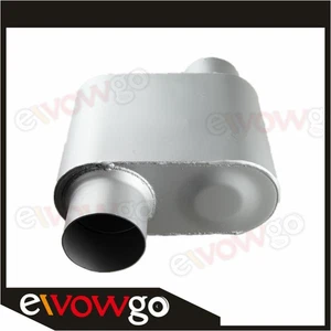 US STOCK 3" Offset / Offset Exhaust Muffler Silencer Single Chamber 4" x 9" Oval - Picture 1 of 5