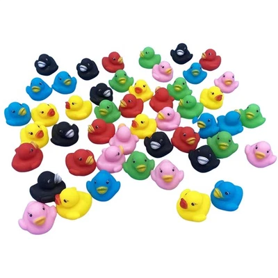 20pcs Bath Duck Toys Mini Rubber Ducks Cute Rubber Floating Ducks (Random Color) Foto 1 de 4