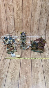 Vintage Keramik beleuchtet Halloween Dekoration Haus Turm Schloss 8" - 9" LESEN - Bild 1 von 5